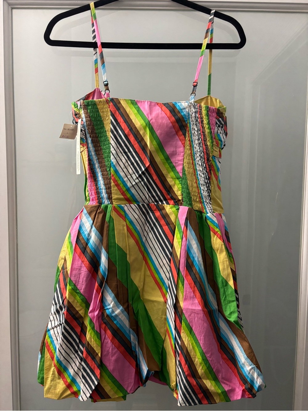 NWT Anthropologie Striped Multi-Color Spaghetti Strap Summer Dress - Picture 7 of 8